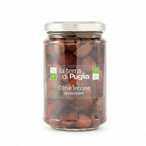 Olive leccine denocciolate in salamoia